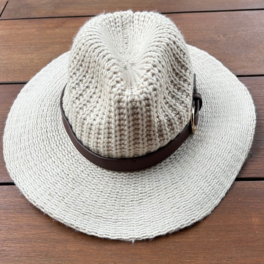 Altar’d State Fedora Hat Woven Knit w/Belt Hatband